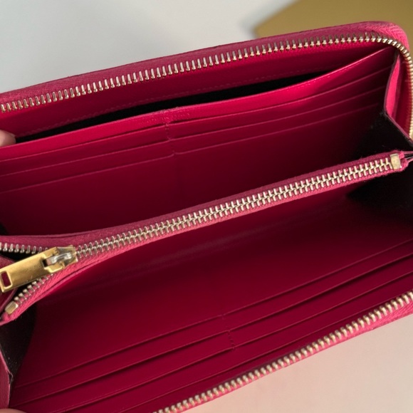 Saint Laurent Paris authentic round zipper long wallet fuchsia pink cowhide - Picture 9 of 16